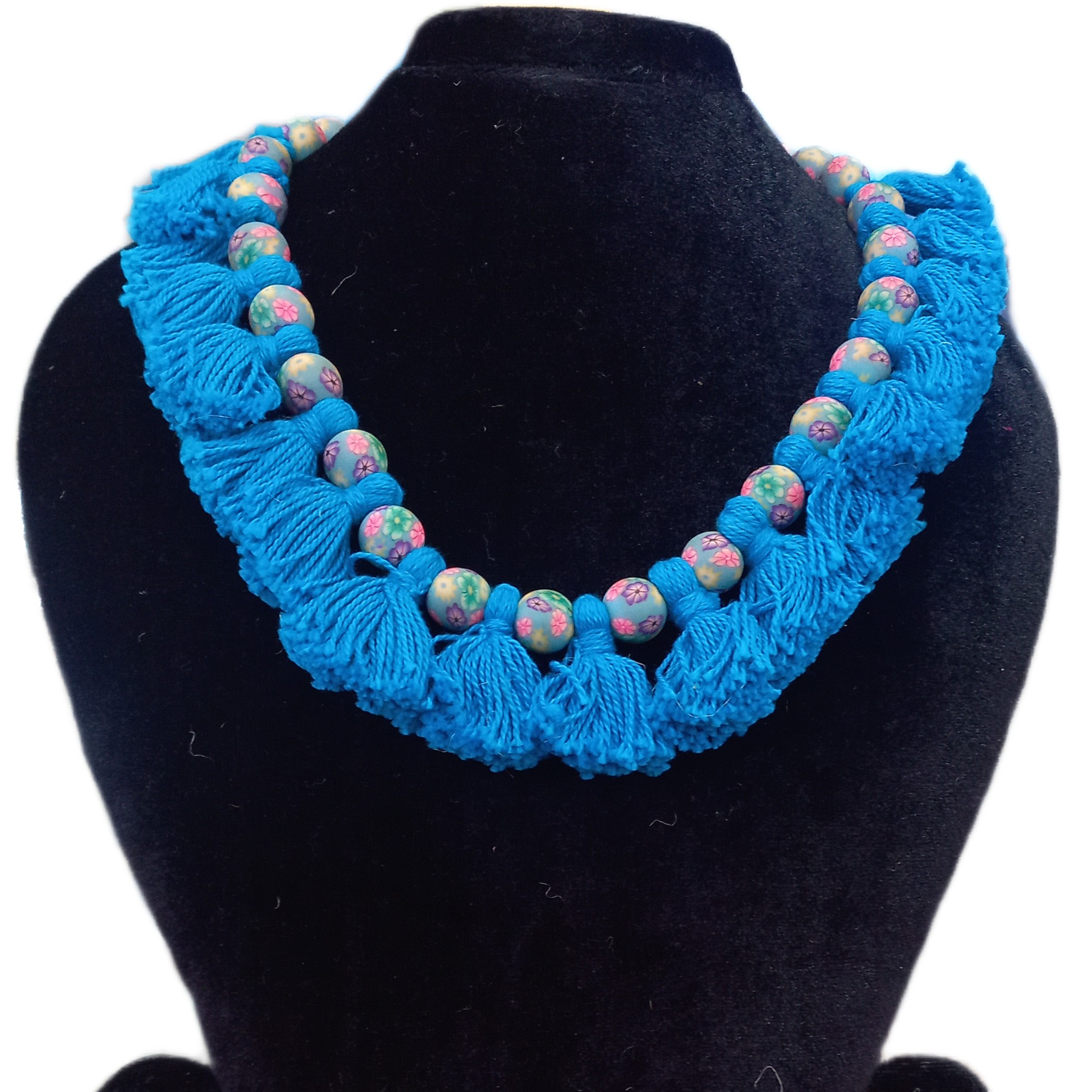 Handmade Boho Beaded Tassel Necklace