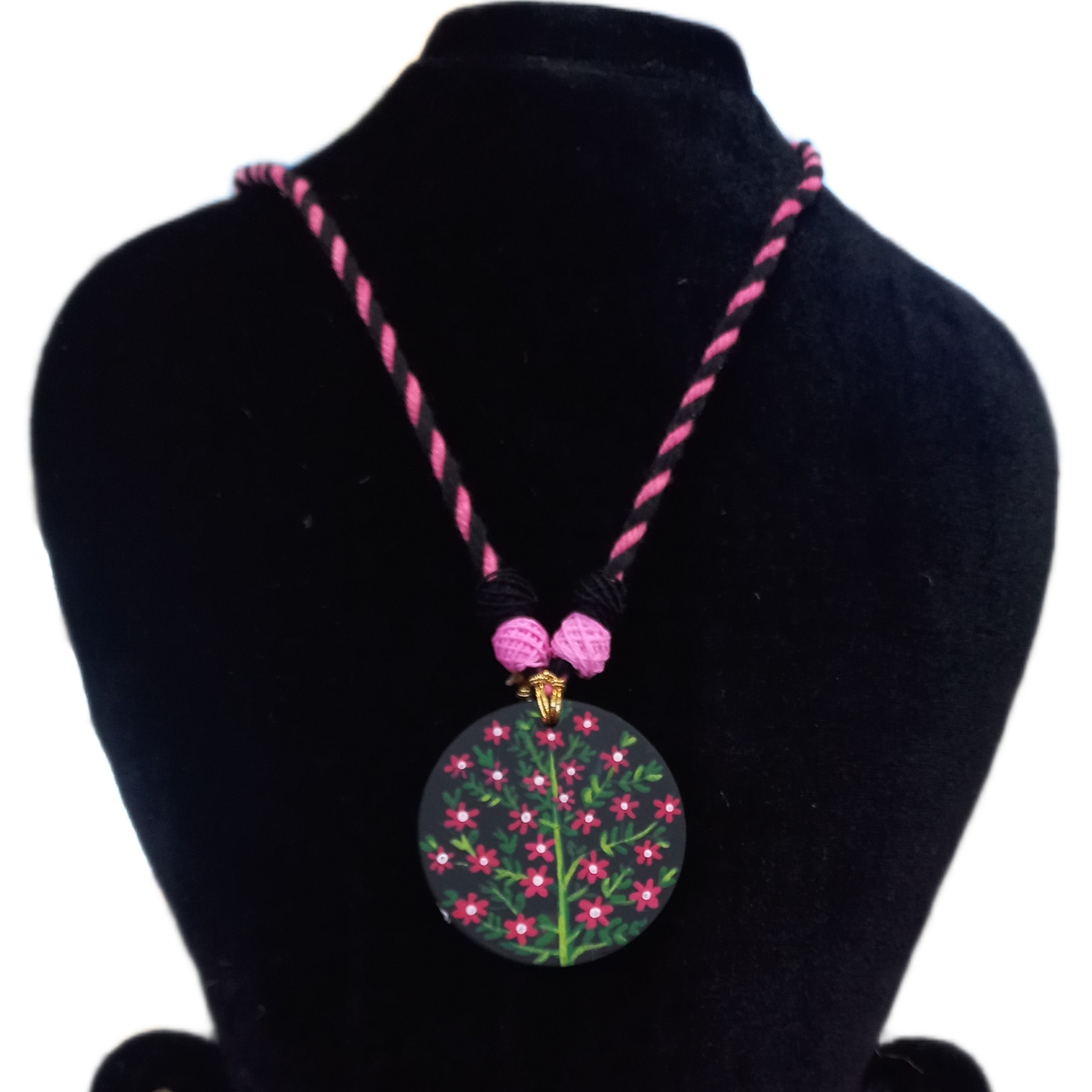 Hand-Painted Blossom Tree Pendant Necklace