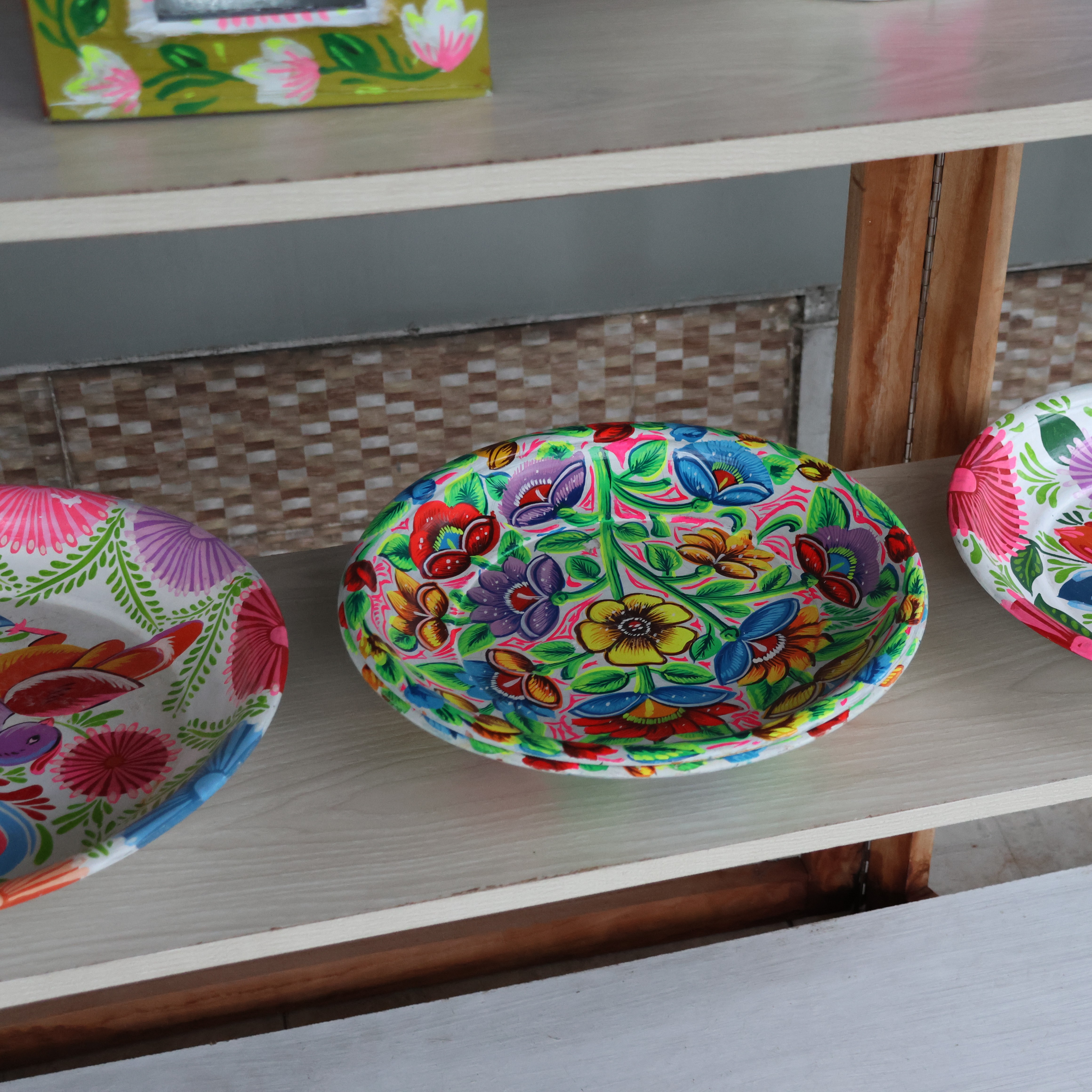Hand-Painted Floral Decorative Tray (Small)