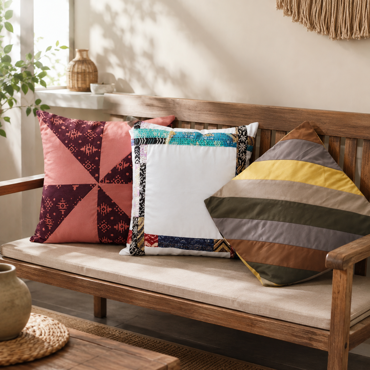 Handcrafted Patchwork Cushion Covers