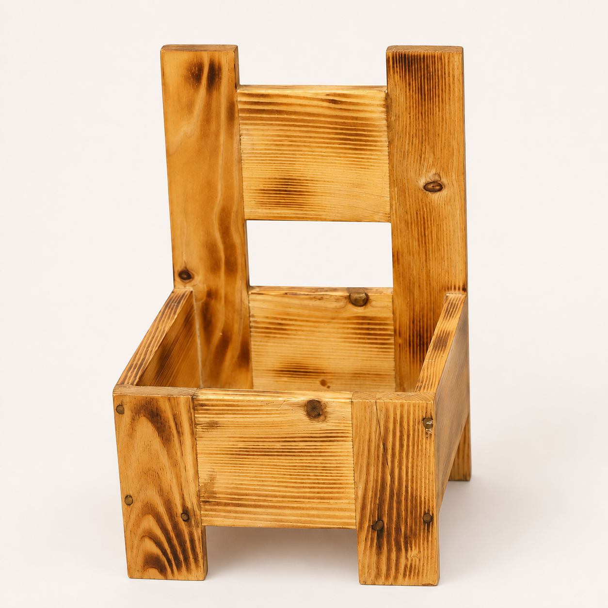 Handcrafted Wooden Chair-Shaped Succulent Planter (Without Plant)